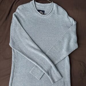 Hollister Men's Gray/Blue Turtleneck Sweater